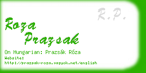 roza prazsak business card
