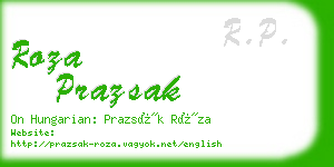 roza prazsak business card